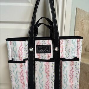 SCOUT Rocket Pocket Tote Bag with Floral Pattern - Pink, turquoise and Black